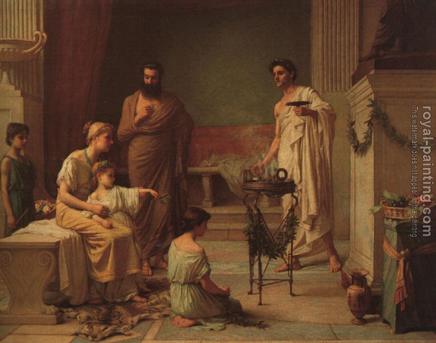 John William Waterhouse : A Sick Child Brought into the Temple of Aesculapius